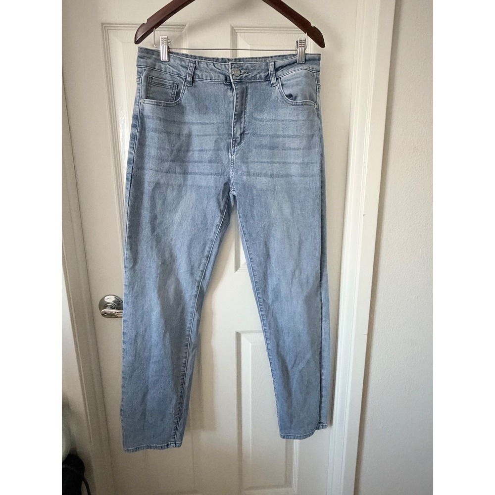Katch Me Women Light Wash Straight Leg Premium Denim Jeans UK 16 EUR 44